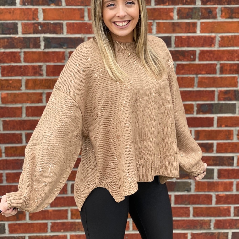 Tan Star Sweater